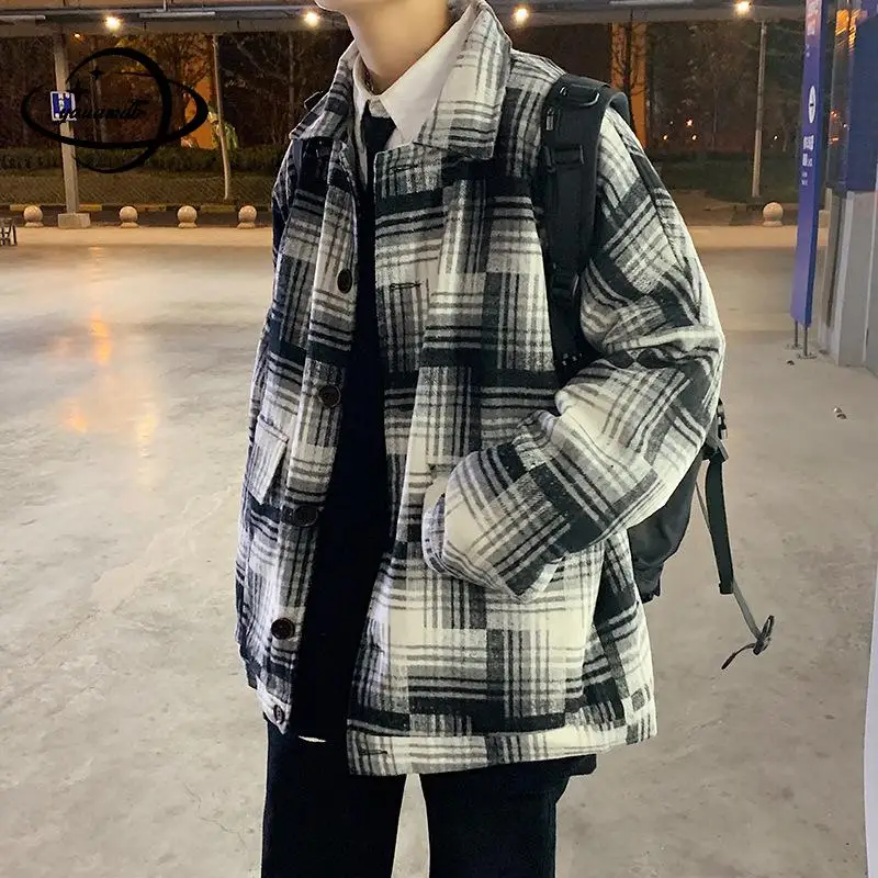 M-3xl Mens Woolen Coats Winter Male Blends Jackets Turn-Down Collar Single Breasted Plaid Thicken Outerwear Top Clothes Hy95
M-3xl Mens Woolen Coats Winter Male Blends Jackets Turn-Down Collar Single Breasted Plaid Thicken Outerwear Top Clothes Hy95