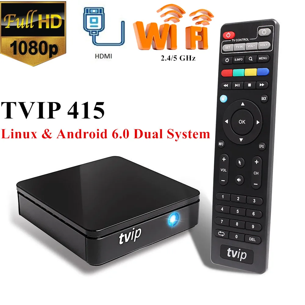 Original TVIP.415 TV Box Linux/Android Quad Core 1080P OTT 2.4GHz WiFi HDMI Media Player Linux TV Box Better than 250 322 324
Original TVIP.415 TV Box Linux/Android Quad Core 1080P OTT 2.4GHz WiFi HDMI Media Player Linux TV Box Better than 250 322 324