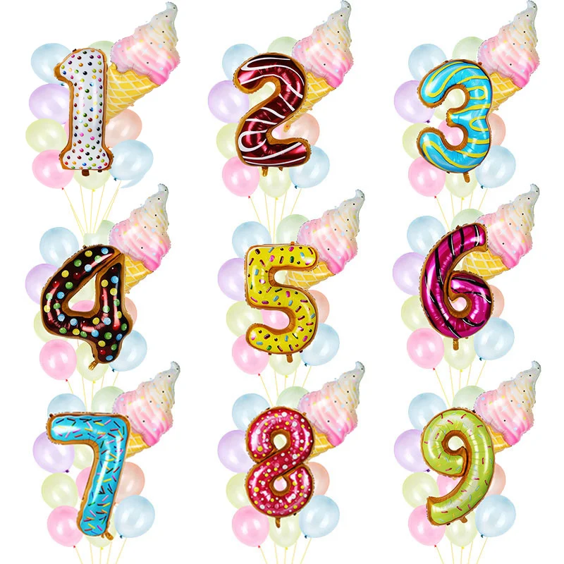 Donut Party Balloon Candy Ice Cream Number Foil Balloons Air balls Baby Shower Birthday party Decorations kids Helium Globos
Donut Party Balloon Candy Ice Cream Number Foil Balloons Air balls Baby Shower Birthday party Decorations kids Helium Globos