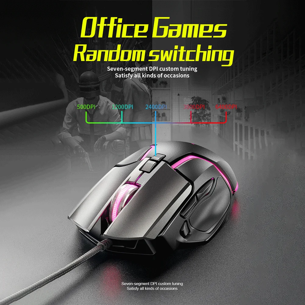 Gaming Mouse Lightweight Wired Mouse Hollow Gaming Mouse Adjustable 7 Buttons Suitable for Gaming/Office
Gaming Mouse Lightweight Wired Mouse Hollow Gaming Mouse Adjustable 7 Buttons Suitable for Gaming/Office
