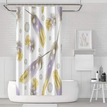 Shower Curtain Set with 12 Hooks with Golden Feathers and Rhinestones Art Backdrop Beautiful Beauty BirdPolyester Fabric
Shower Curtain Set with 12 Hooks with Golden Feathers and Rhinestones Art Backdrop Beautiful Beauty BirdPolyester Fabric