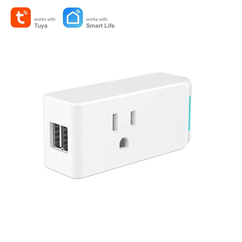 Tuya WiFi Smart Socket Switch 2 USB ports output US type remote control timer schedule works with Alexa Google Assistant
Tuya WiFi Smart Socket Switch 2 USB ports output US type remote control timer schedule works with Alexa Google Assistant