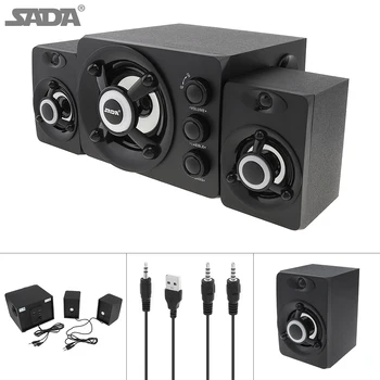 SADA D-208 2.1 Black Wooden 3D Surround Sound Mini Subwoofer Multimedia Home Speaker USB Computer Speaker with Colorful Lights
SADA D-208 2.1 Black Wooden 3D Surround Sound Mini Subwoofer Multimedia Home Speaker USB Computer Speaker with Colorful Lights