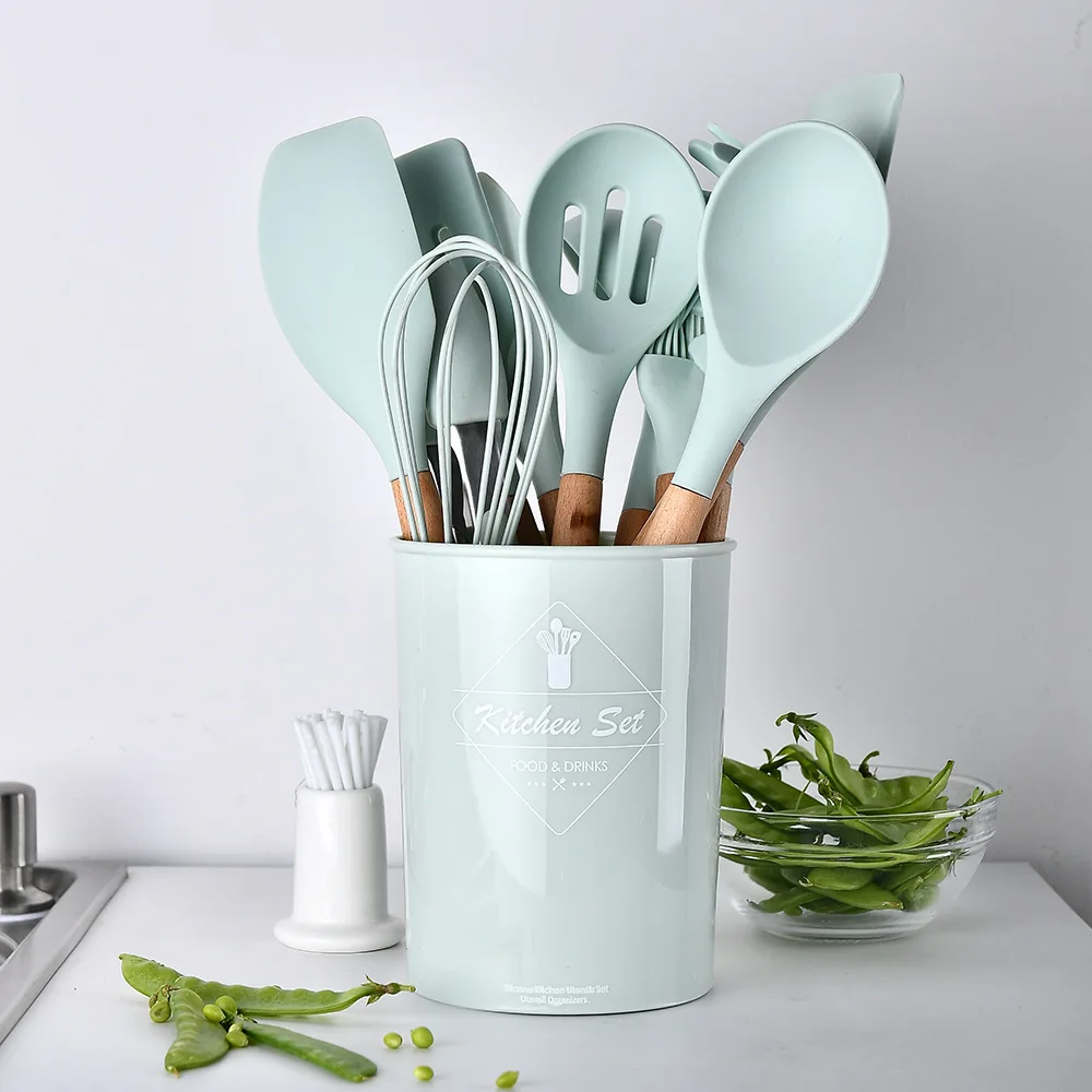 Cooking Tools Set Premium Silicone Kitchen Cooking Utensils Set With Storage Box Turner Tongs Spatula Soup Spoon 9/10/12pcs
Cooking Tools Set Premium Silicone Kitchen Cooking Utensils Set With Storage Box Turner Tongs Spatula Soup Spoon 9/10/12pcs