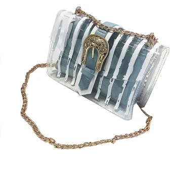 QZUnique Women's Plaid Pattern PVC Transparent Stripes Candy Bag Crossbody Tote Bag Parent-Child Shoulder Bag Blue
QZUnique Women's Plaid Pattern PVC Transparent Stripes Candy Bag Crossbody Tote Bag Parent-Child Shoulder Bag Blue
