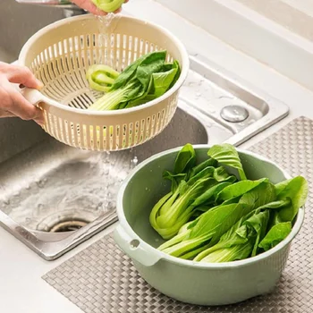Double-layer Drain Basket Bowl Washing Vegetables Fruit Separate Design Colander Kitchen Sink Drainage Filter Storage Rack Tool
Double-layer Drain Basket Bowl Washing Vegetables Fruit Separate Design Colander Kitchen Sink Drainage Filter Storage Rack Tool