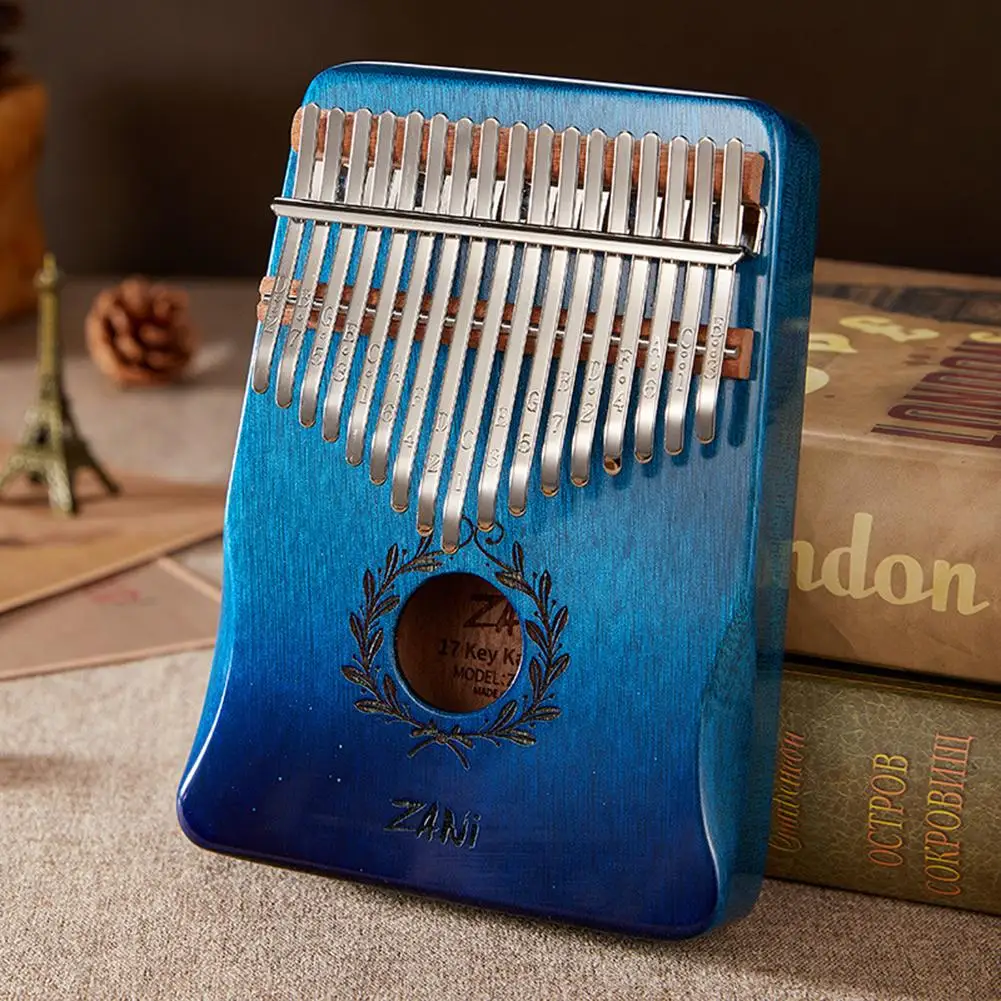 Mahogany 17-tone Thumb Piano C-tune Music Keyboard Kalimba Portable Small Musical Instrument Olive Branch Pattern | Спорт и