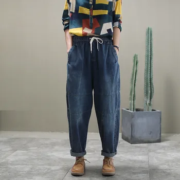 Dark Blue Color Patchwork Ankle-Lenght Patns 2020 Spring Elastic Waist Boyfriend Jeans For Women Loose All-match Harem Pants Z2
Dark Blue Color Patchwork Ankle-Lenght Patns 2020 Spring Elastic Waist Boyfriend Jeans For Women Loose All-match Harem Pants Z2