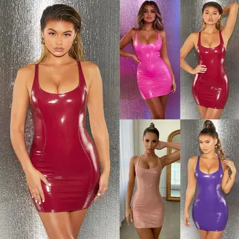Sexy Women PU Leather Mini Dress Zipper Sleeveless Night Club Bodycon Party Dress
Sexy Women PU Leather Mini Dress Zipper Sleeveless Night Club Bodycon Party Dress