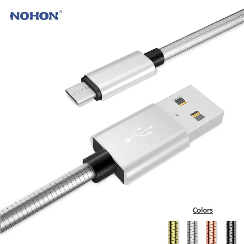 NOHON Metal Spring Micro USB Cable for Samsung S4 S5 S6 S7 J7 Stainless Steel Fast Charging Cable Android Charger Data Sync Cord
NOHON Metal Spring Micro USB Cable for Samsung S4 S5 S6 S7 J7 Stainless Steel Fast Charging Cable Android Charger Data Sync Cord