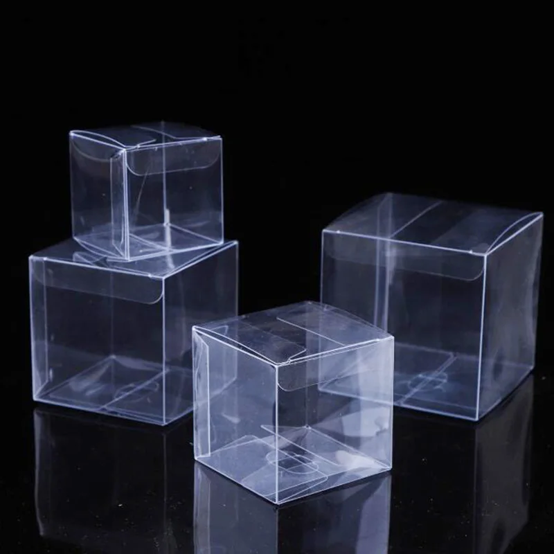 10 шт./лот ПВХ пластиковые подарочные коробки прозрачный на день рождения