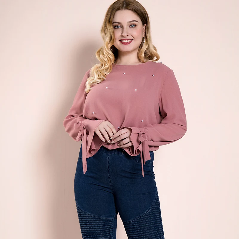 HELIAR Plus Size Peading Plain Solid Blouse Women Autumn O-Neck Drastring Cuff Blouse Female Casual XL-4XL Blouse With Tessels
HELIAR Plus Size Peading Plain Solid Blouse Women Autumn O-Neck Drastring Cuff Blouse Female Casual XL-4XL Blouse With Tessels