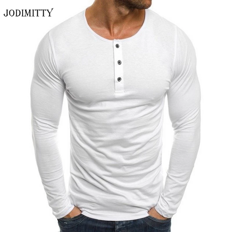 Jodimitty 2020 Autumn New Solid Color Long Sleeve Henley T Shirt Slim Fit Tee Tops Soft Casual Button Men Casual Tee Shirt Homme
Jodimitty 2020 Autumn New Solid Color Long Sleeve Henley T Shirt Slim Fit Tee Tops Soft Casual Button Men Casual Tee Shirt Homme