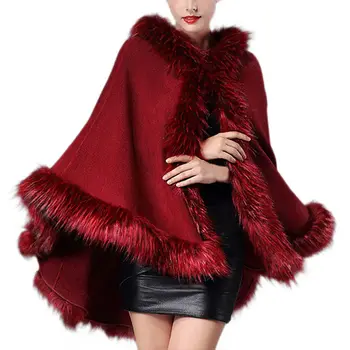 Shawl Cloak Female Imitation Raccoon Fur Collar Hooded Knit Material Winter Hooded Cloak Fluffy Coat Exquisite Beautifully
Shawl Cloak Female Imitation Raccoon Fur Collar Hooded Knit Material Winter Hooded Cloak Fluffy Coat Exquisite Beautifully