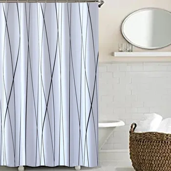 Black Line Simple Polyester Thick Waterproof Mildew Bathroom Hotel Shower Curtain 180x200cm Bath Shower Curtain
Black Line Simple Polyester Thick Waterproof Mildew Bathroom Hotel Shower Curtain 180x200cm Bath Shower Curtain
