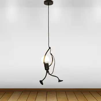 Creative Simple Iron Humanoid Hanging Lamp Pendant Light For Living Room Hallway Restaurant Without Bulb (Black)
Creative Simple Iron Humanoid Hanging Lamp Pendant Light For Living Room Hallway Restaurant Without Bulb (Black)