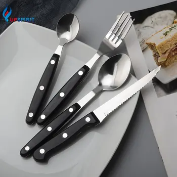 Upspirit 4/16Pcs Black Wood Handle Dinnerware Set Stainless Steel Spoon Fork Knife Coffee Scoop Cutlery Kit Western Tableware
Upspirit 4/16Pcs Black Wood Handle Dinnerware Set Stainless Steel Spoon Fork Knife Coffee Scoop Cutlery Kit Western Tableware