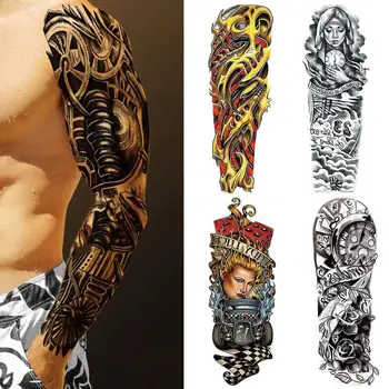 Personality Waterproof Full Arm Temporary Tattoo Stickers Fake Tattoo Sleeve Tattoos For Men Women Bride Team Makeup Tools
Personality Waterproof Full Arm Temporary Tattoo Stickers Fake Tattoo Sleeve Tattoos For Men Women Bride Team Makeup Tools