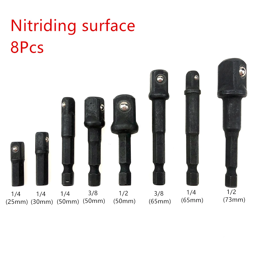 

8Pcs Socket Adapte Bits Set Hex Drill Nut Driver Power Shank 1/4" 3/8" 1/2" Connecting Rod Head Extension Drill Bits Tools