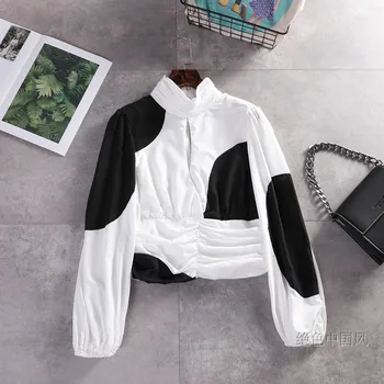 European Style Chiffon Shirt Female Spring New Design Long-sleeved White Black Blouse Ladies Crop Top Blusas Femme 
European Style Chiffon Shirt Female Spring New Design Long-sleeved White Black Blouse Ladies Crop Top Blusas Femme