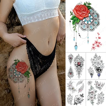 Waterproof Temporary Tattoo Sticker Rose Mehndi Henna Flash Tattoos Ruby Sapphire Gem Lace Body Art Arm Fake Tatoo Women Men
Waterproof Temporary Tattoo Sticker Rose Mehndi Henna Flash Tattoos Ruby Sapphire Gem Lace Body Art Arm Fake Tatoo Women Men