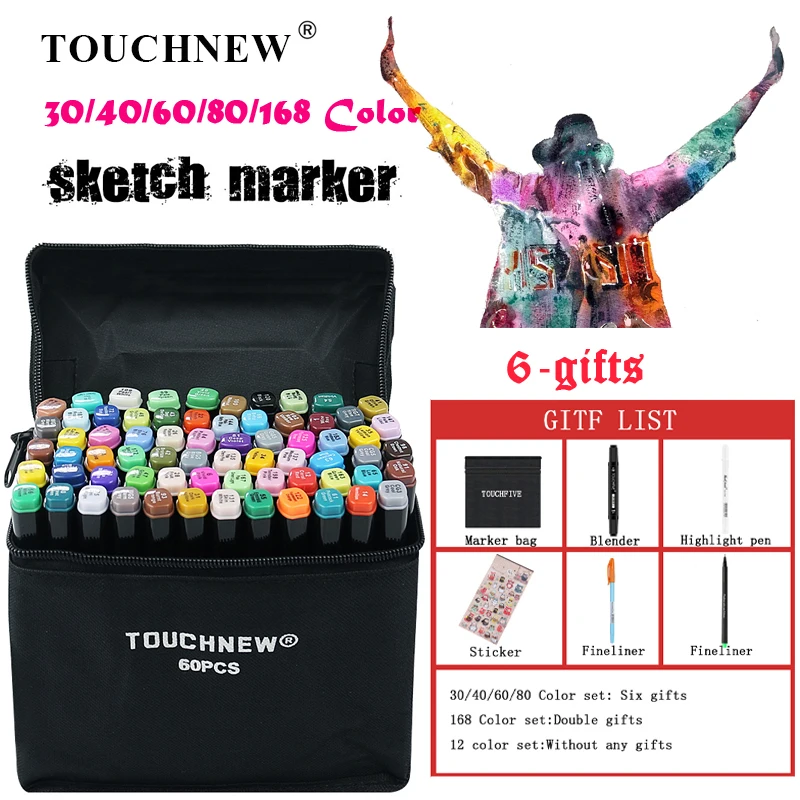 TOUCHNEW 168 Colors Artist Painting Manga Art Marker Pen Head Alcohol Art Sketch Graffiti Fineliner Markers Set Markers Designer
TOUCHNEW 168 Colors Artist Painting Manga Art Marker Pen Head Alcohol Art Sketch Graffiti Fineliner Markers Set Markers Designer