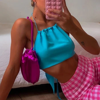Blue Halter Crop Top Women 2020 Sexy Backless Lace Up Bandage Tank Tops Streetwear Slim Bottom Vest Top Femme Y2k Accessories 
Blue Halter Crop Top Women 2020 Sexy Backless Lace Up Bandage Tank Tops Streetwear Slim Bottom Vest Top Femme Y2k Accessories