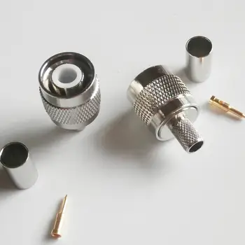 RF Coax Connector Socket TNC Male Crimp for RG8X RG-8X RG59 LMR240 Cable Plug Nickel Plated Brass Coaxial Adapters
RF Coax Connector Socket TNC Male Crimp for RG8X RG-8X RG59 LMR240 Cable Plug Nickel Plated Brass Coaxial Adapters