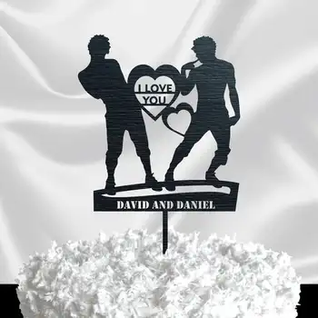 Gold Glitter Wedding Cake Topper Couple -SILHOUETTE CAKE TOPPER for Me· Gay Wedding Cake Topper Mr & Mr - Custom Cake Topper Bla 
Gold Glitter Wedding Cake Topper Couple -SILHOUETTE CAKE TOPPER for Me· Gay Wedding Cake Topper Mr & Mr - Custom Cake Topper Bla