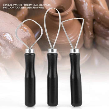 3Pcs Sculpture Scraper Knife Carved Sludge Shaper Ceramic Pottery Clay Trimming Big Loop Tools Set
3Pcs Sculpture Scraper Knife Carved Sludge Shaper Ceramic Pottery Clay Trimming Big Loop Tools Set