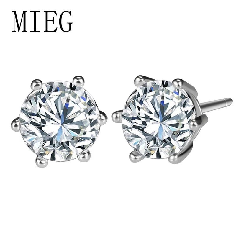 MIEG Brand Cubic Zirconia 8mm Round CZ Stud Earrings in Silver / Rose Gold Colors in Assorted
MIEG Brand Cubic Zirconia 8mm Round CZ Stud Earrings in Silver / Rose Gold Colors in Assorted