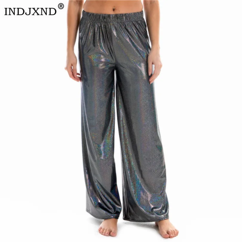 INDJXND Women Summer Trousers Black Wide Leg Loose Pants Ankle Length Shiny Pants Casual Trouser Elastic Waist Knitted Pants
INDJXND Women Summer Trousers Black Wide Leg Loose Pants Ankle Length Shiny Pants Casual Trouser Elastic Waist Knitted Pants
