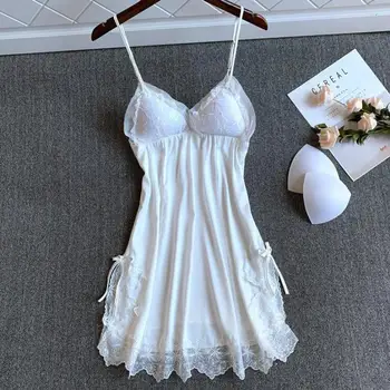 2020 New Women Spaghetti Strap Nightdress Lace Nightie Sleepwear Satin Nightgown Intimate Lingerie Home Clothes Sexy Nightwear
2020 New Women Spaghetti Strap Nightdress Lace Nightie Sleepwear Satin Nightgown Intimate Lingerie Home Clothes Sexy Nightwear