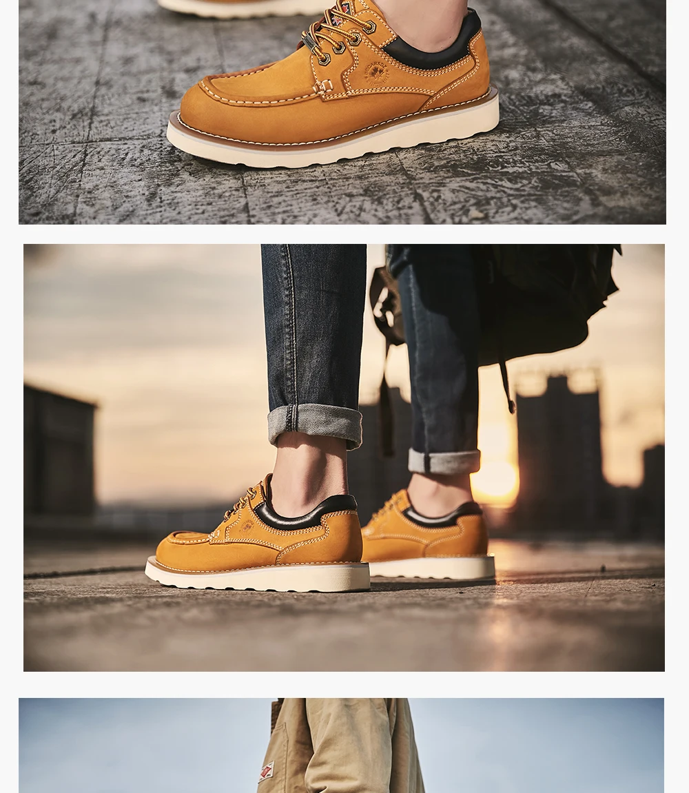 DECARSDZ Genuine leather Men Shoes Autumn New Comfy Lace-up Men Casual Shoes Man outdoor Durable outsole Men's Shoes Size 38-45