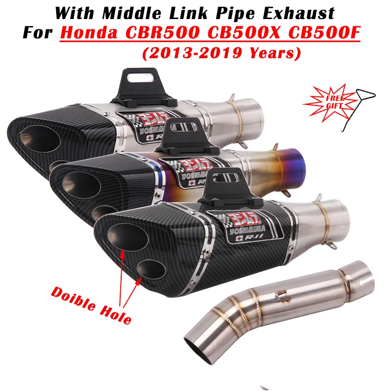 For Honda CBR500R CBR500 CB500X CB500F 2013 14 15 16 17 18 2019 Motorcycle Yoshimura Exhaust Escape Muffler Modify Mid Link Pipe
For Honda CBR500R CBR500 CB500X CB500F 2013 14 15 16 17 18 2019 Motorcycle Yoshimura Exhaust Escape Muffler Modify Mid Link Pipe