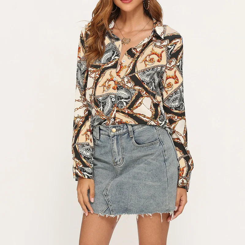 Long Sleeve Print Chiffon Blouse Shirt Fashon Women Blouses 2019 Turn Down Collar Plus Size Loose Tops Casual Women Clothing
Long Sleeve Print Chiffon Blouse Shirt Fashon Women Blouses 2019 Turn Down Collar Plus Size Loose Tops Casual Women Clothing