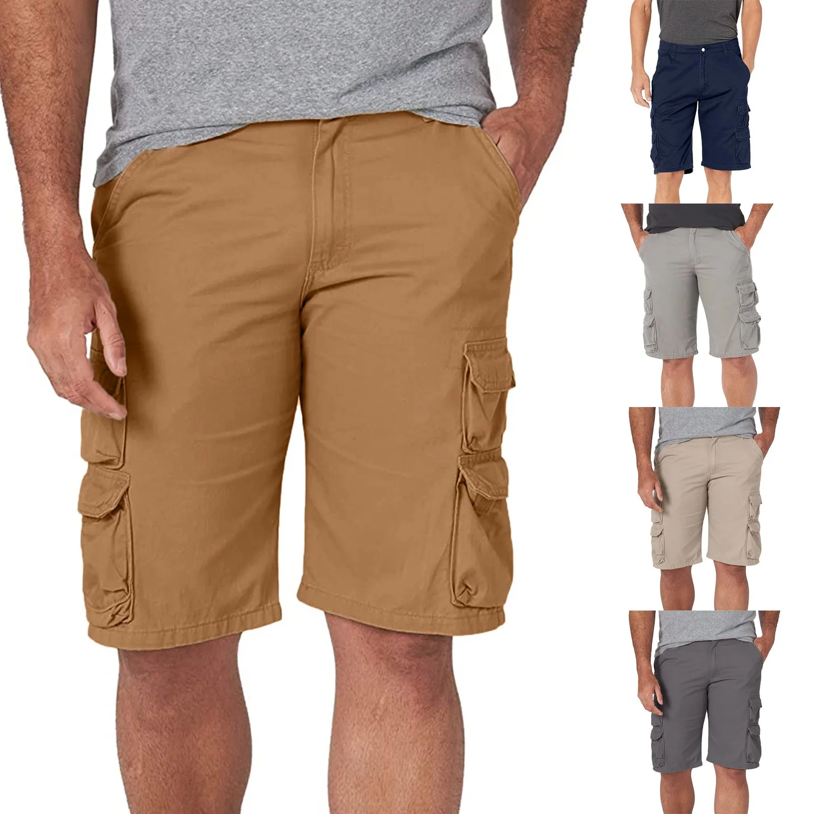 2021 Male Shorts Multi Pocket Summer Loose Zipper Breeches Khaki Grey Plus Size Short Pant Casual Black Long Mens Cargo Shorts
2021 Male Shorts Multi Pocket Summer Loose Zipper Breeches Khaki Grey Plus Size Short Pant Casual Black Long Mens Cargo Shorts