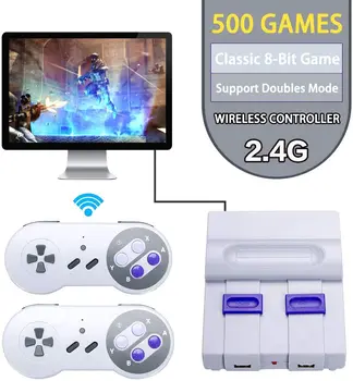 Video Game Console Dual Equipped With Two 2.4G Wireless Gamepads,Controller Retro Game Player Built-in 500 Classic Games