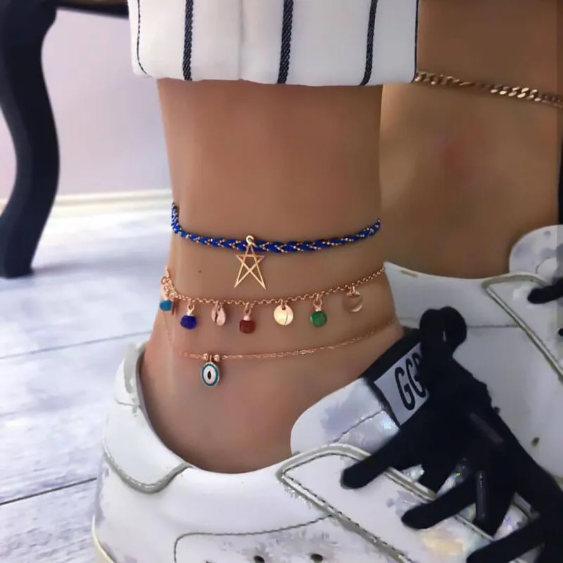 Tocona Bohemia Gold Chain Colorful Beads Eye Star Pendant Multilayer Bracelet Anklet for Women Charm Beach Jewelry Gift 8145
Tocona Bohemia Gold Chain Colorful Beads Eye Star Pendant Multilayer Bracelet Anklet for Women Charm Beach Jewelry Gift 8145