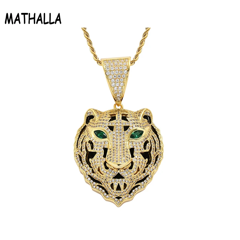 MATHALLA New Tiger Head Pendant Ice Out Full Zircon Gold and Silver Pendant With Rope Chain Hip Hop Men’s Jewelry Gift
MATHALLA New Tiger Head Pendant Ice Out Full Zircon Gold and Silver Pendant With Rope Chain Hip Hop Men’s Jewelry Gift