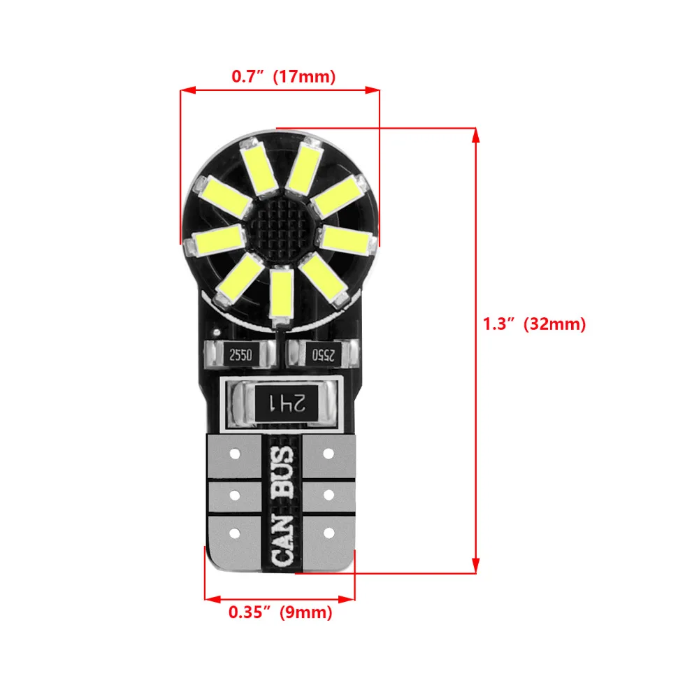 10 шт. Автомобильные светодиодные лампы T10 W5W 6000K 158 147 161 168|car door led light|car reading light10pcs t10 |