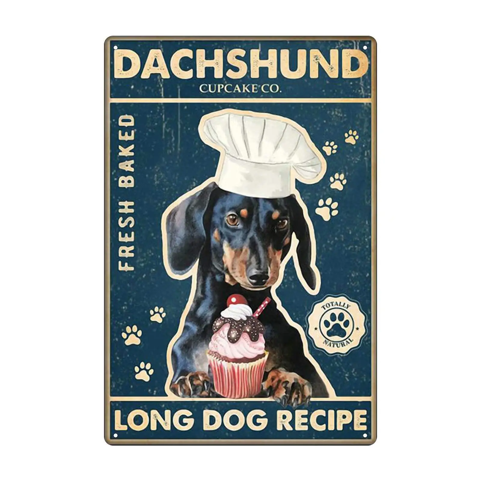 Dachshund and Cake Tin Sign Vintage Long Dog Recipe Cafe Bar Club Home Wall Decoration 12x8 Inches
Dachshund and Cake Tin Sign Vintage Long Dog Recipe Cafe Bar Club Home Wall Decoration 12x8 Inches