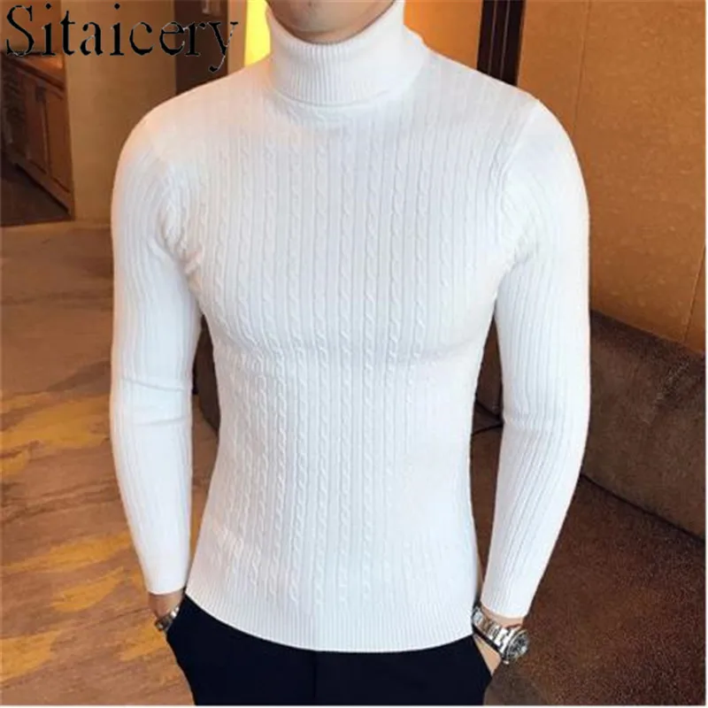 Winter Turtleneck Men Sweater High Neck Thick Warm Twist Men's Sweater Slim Fit Pullover Knitwear Male Double Collar Jumper
Winter Turtleneck Men Sweater High Neck Thick Warm Twist Men's Sweater Slim Fit Pullover Knitwear Male Double Collar Jumper