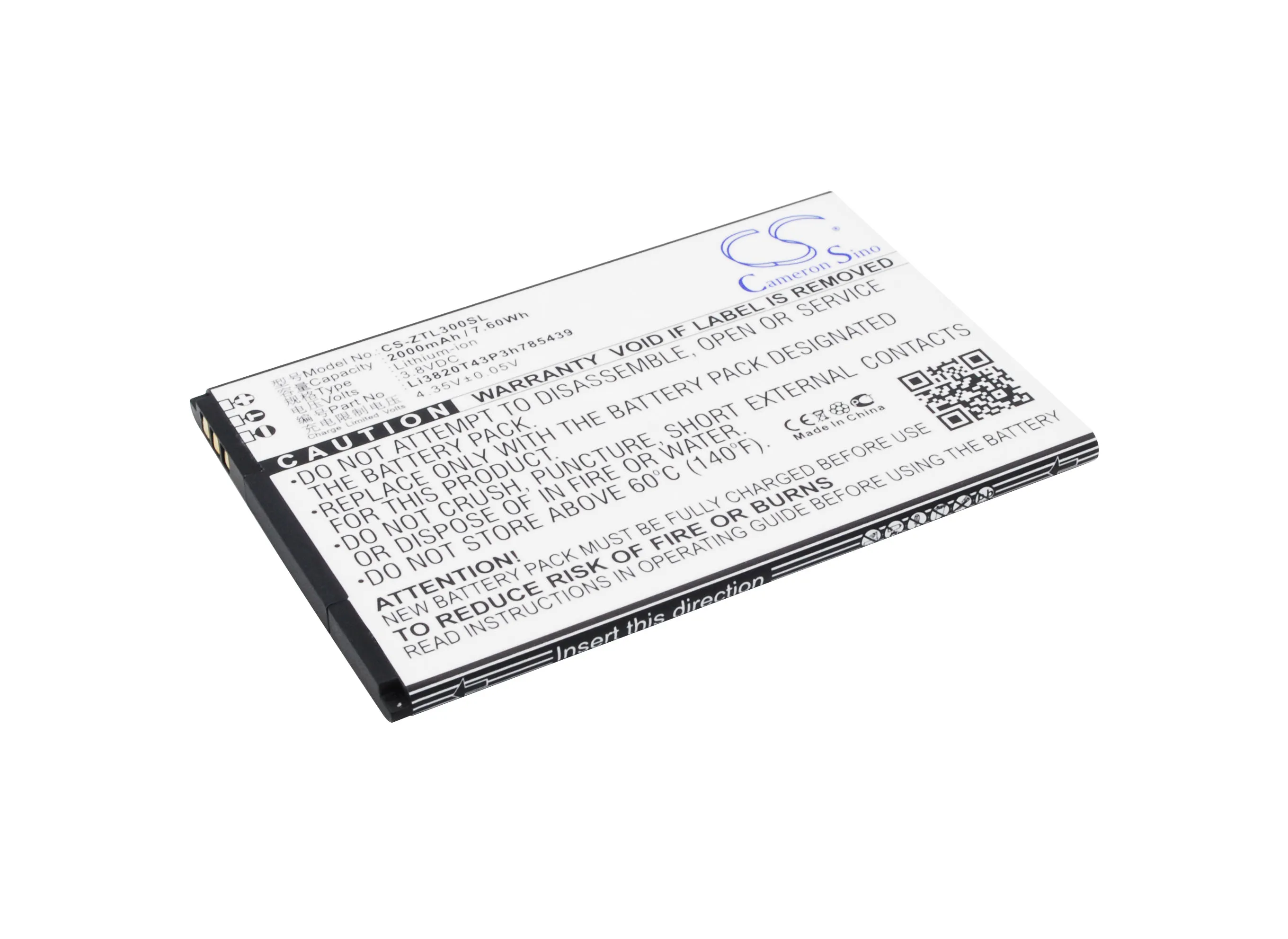 Cameron Sino Li3820T43P3h785439 battery for Blade L3 
Cameron Sino Li3820T43P3h785439 battery for Blade L3