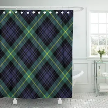 Green Kilt Gordon Tartan Check Pattern No Gradients Blue Shower Curtain Waterproof Polyester Fabric 72 x 78 Inches Set with Hook
Green Kilt Gordon Tartan Check Pattern No Gradients Blue Shower Curtain Waterproof Polyester Fabric 72 x 78 Inches Set with Hook