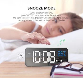 LED Mirror Alarm Digital Clock Multifunction Snooze Display Time Temperature Home Decoration Clock Digital Snooze Table Clocks
LED Mirror Alarm Digital Clock Multifunction Snooze Display Time Temperature Home Decoration Clock Digital Snooze Table Clocks