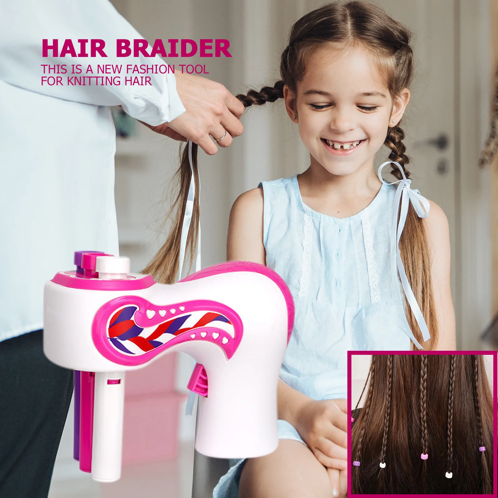 Фото Автоматическая машинка для плетения волос девочек своими руками спиральная