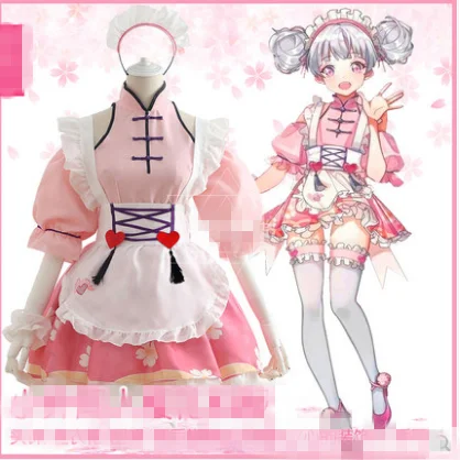 New Japanese cherry blossom kimono cosplay costume Xiaoqiao Daqiao maid costume cos costume loli lolita dress
New Japanese cherry blossom kimono cosplay costume Xiaoqiao Daqiao maid costume cos costume loli lolita dress
