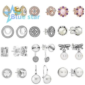 Bule Star 100% 925 Sterling Silver pandoras Radiant Teardrops Rose Heraldic Radiance Delicate Sentiments Pearl Earrings 
Bule Star 100% 925 Sterling Silver pandoras Radiant Teardrops Rose Heraldic Radiance Delicate Sentiments Pearl Earrings