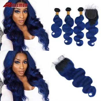Anlimer Brazilian Body Wave 3 Bundles With Lace Closure Two Tone Blue Bundles With Closure Ombre Human Hair Bundles With Closure
Anlimer Brazilian Body Wave 3 Bundles With Lace Closure Two Tone Blue Bundles With Closure Ombre Human Hair Bundles With Closure